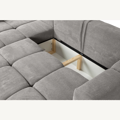Fumo Komfortowa sofa narożna pikowana Tkanina Onega 07